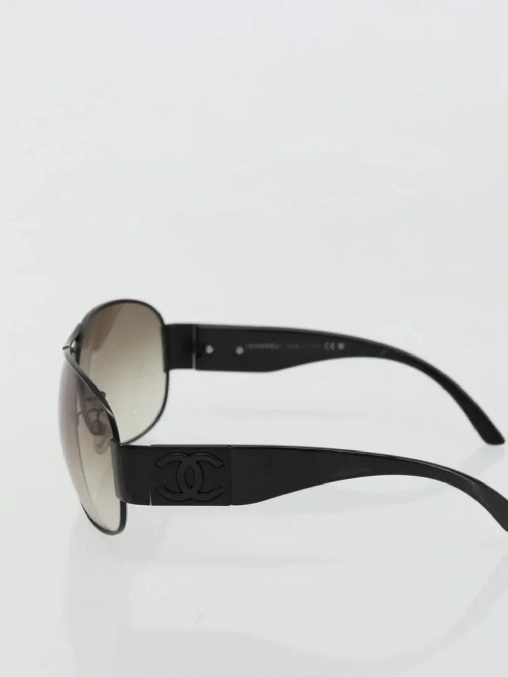 CHANEL Sunglasses plastic Black 4128 CC Auth hk3744A